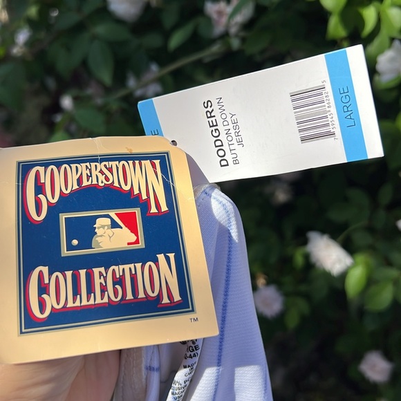 NWT Cooperstown Collection Dodgers Button Down Jersey Size L. - Picture 6 of 17